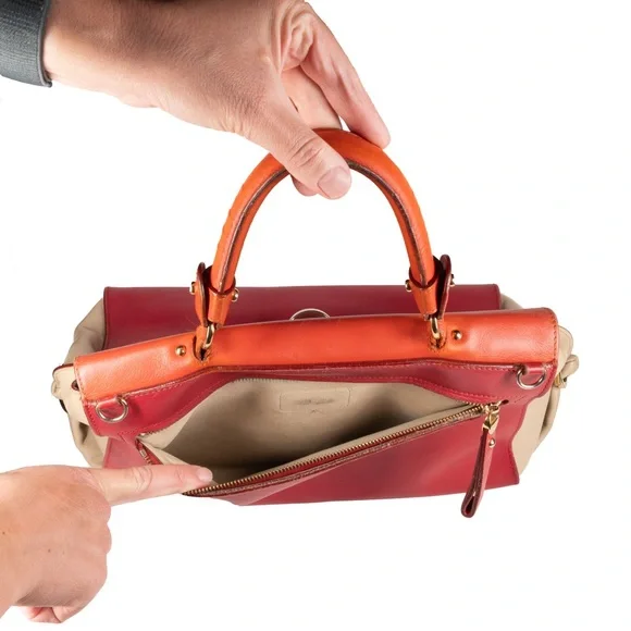 Salvatore Ferragamo Red and Orange Sofia Satchel - Picture 7 of 9